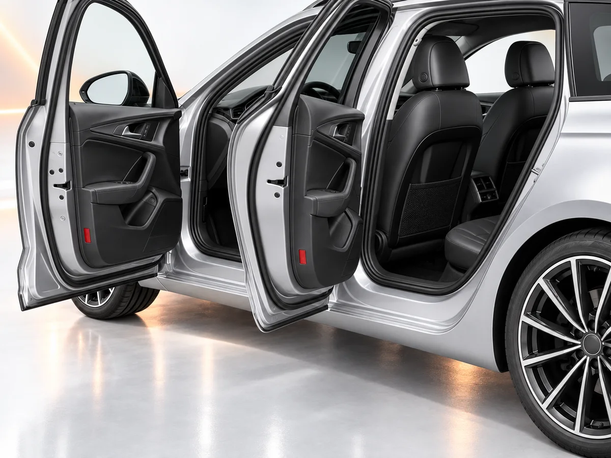 Passgenaue Lackschutzfolie zum Schutz der Einstiegsleisten und Türeinstiege eines Autos