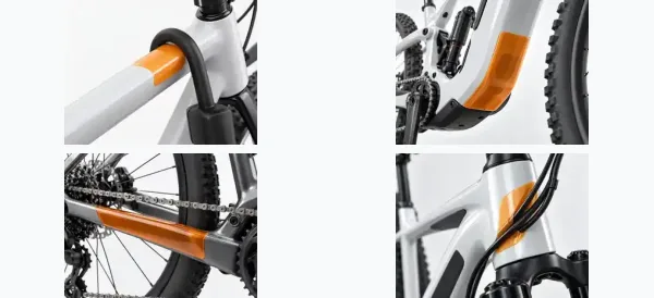 Universalfolie von Lackschutzshop für typische Schutzbereiche an Fahrrad und E-Bike